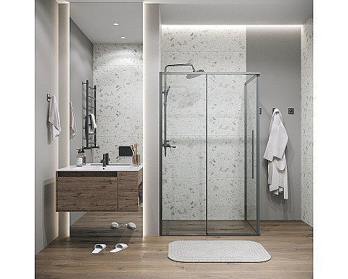 Душевая стенка Grossman Galaxy 80 200.K33.01.80.42.00 профиль Графит сатин стекло прозрачное