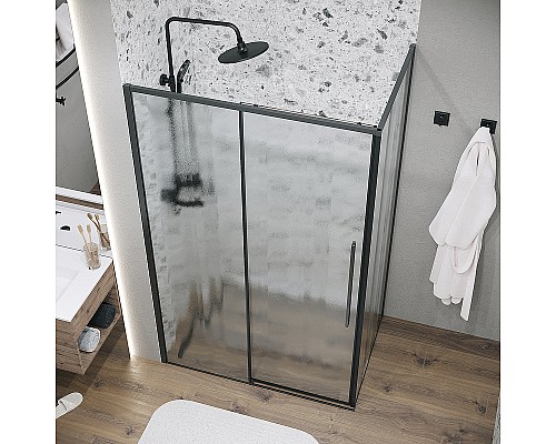 Душевая стенка Grossman Galaxy 80 200.K33.01.80.21.02 профиль Черный матовый стекло шиншилла