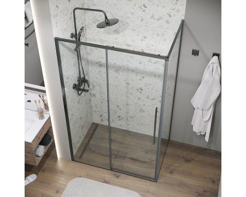 Душевой уголок Grossman Galaxy 110х80 120.K33.01.1180.42.00 профиль Графит сатин стекло прозрачное