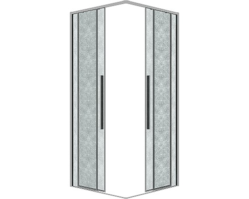 Душевой уголок Grossman Galaxy 80х80 300.K33.01.8080.10.02 профиль Хром стекло шиншилла