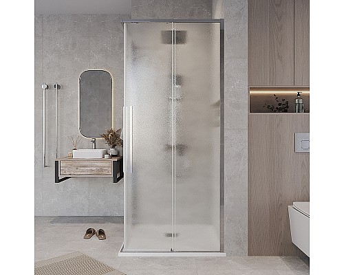 Душевой уголок Grossman Galaxy 80х80 300.K33.01.8080.10.02 профиль Хром стекло шиншилла