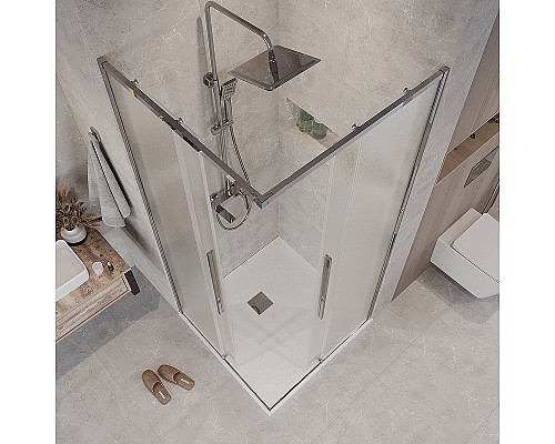 Душевой уголок Grossman Galaxy 80х80 300.K33.01.8080.10.02 профиль Хром стекло шиншилла