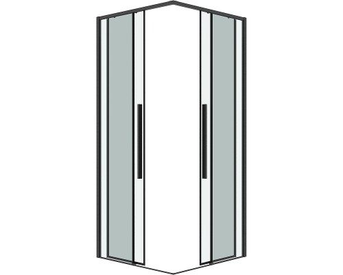 Душевой уголок Grossman Galaxy 100х100 300.K33.01.1010.42.00 профиль Графит сатин стекло прозрачное