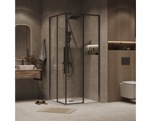Душевой уголок Grossman Galaxy 100х100 300.K33.01.1010.42.00 профиль Графит сатин стекло прозрачное