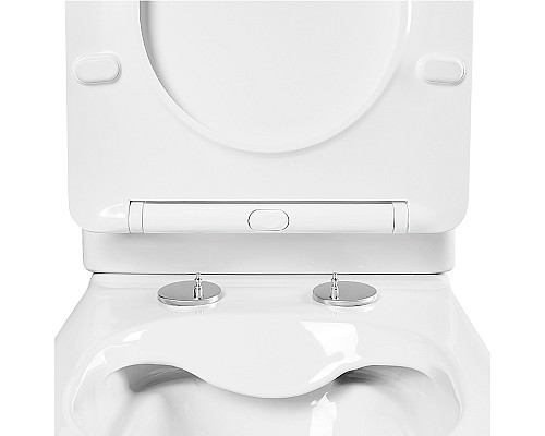 Комплект унитаза со смывным бачком Aquatek Set BW Aquatek Либра N-030 3в1 с сиденьем Микролифт и Белой глянцевой клавишей смыва