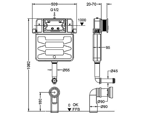 Комплект унитаза со смывным бачком Aquatek Set BW Aquatek Либра N-030 3в1 с сиденьем Микролифт и Белой глянцевой клавишей смыва