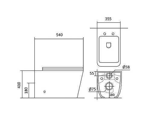 Комплект унитаза со смывным бачком Aquatek Set BW Aquatek Либра N-030 3в1 с сиденьем Микролифт и Белой глянцевой клавишей смыва