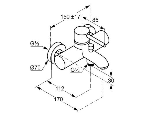 Смеситель для ванны Kludi Bozz 38691N076 Золото брашированное