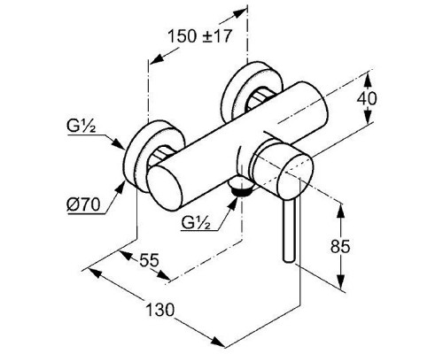 Смеситель для душа Kludi Bozz 38831N076 Золото брашированное