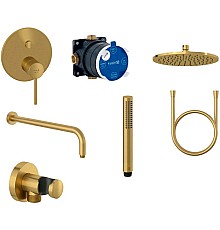 Душевая система Kludi Bozz 38658N076 Золото брашированное