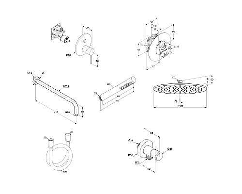 Душевая система Kludi Bozz 38658N076 Золото брашированное