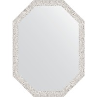 Зеркало Evoform Octagon 58x78 в багетной раме - Чеканка белая 46 мм