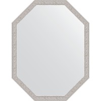 Зеркало Evoform Octagon 68x88 в багетной раме - Волна алюминий 46 мм
