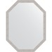 Зеркало Evoform Octagon 68x88 в багетной раме - Волна алюминий 46 мм