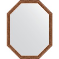 Зеркало Evoform Octagon 69x89 в багетной раме - Сухой тростник 51 мм