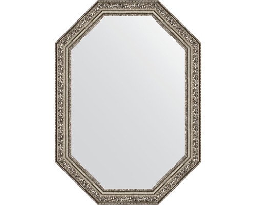 Зеркало Evoform Octagon 50x70 BY 7025 в багетной раме - Виньетка состаренное серебро 56 мм