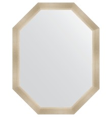 Зеркало Evoform Octagon 70x90 в багетной раме - Травленое серебро 59 мм