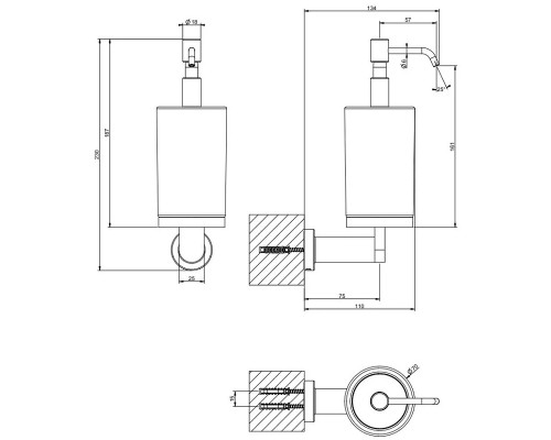 Дозатор для жидкого мыла Gessi Emporio Accessories 38815#299 Черный матовый