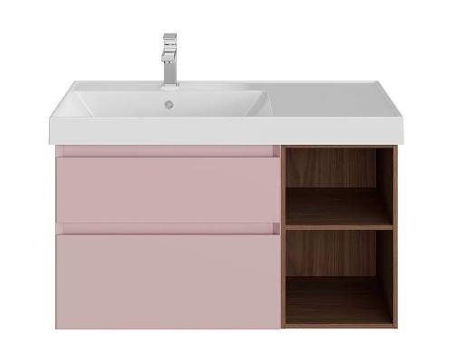 Тумба под раковину Kerama Marazzi Cubo 90 L подвесная Мальва матовый Структурированный орех