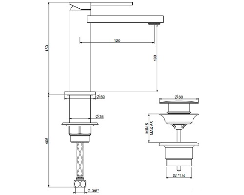 Смеситель для раковины Gattoni Color 8042/80C0 Хром