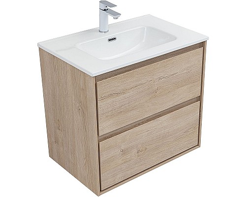Тумба под раковину Aquanet Милан 70 336383 подвесная Дуб светлый