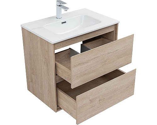 Тумба под раковину Aquanet Милан 70 336383 подвесная Дуб светлый
