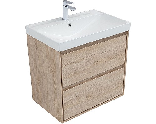 Тумба под раковину Aquanet Милан 70 336383 подвесная Дуб светлый