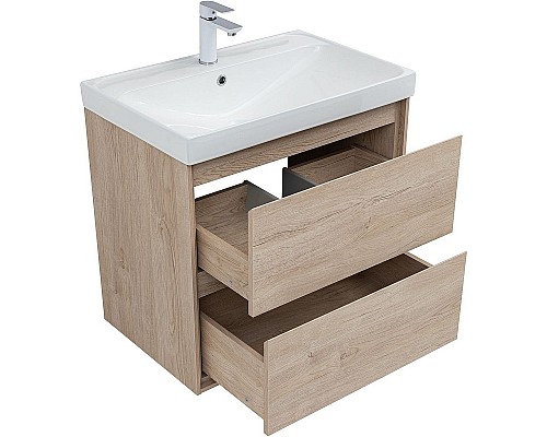 Тумба под раковину Aquanet Милан 70 336383 подвесная Дуб светлый