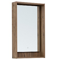 Зеркало Aquanet Милан 50 336397 с подсветкой Дуб рустикальный с сенсорным выключателем