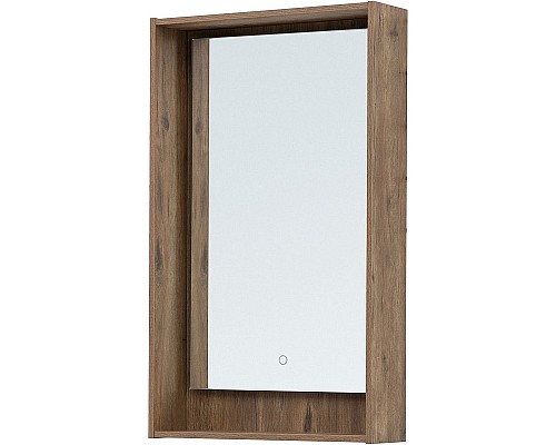 Зеркало Aquanet Милан 50 336397 с подсветкой Дуб рустикальный с сенсорным выключателем