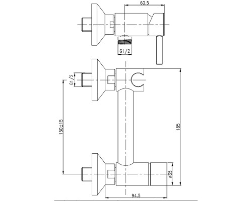 Гигиенический душ со смесителем CeramaLux DRS/008 Оружейная сталь
