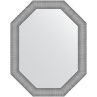 Зеркало Evoform Polygon 96х76 в багетной раме - Серебряная кольчуга 88 мм