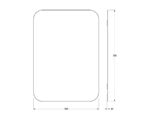 Зеркало Evoform Colora 70х50 BY 0434 с окантовкой - Черный цвет