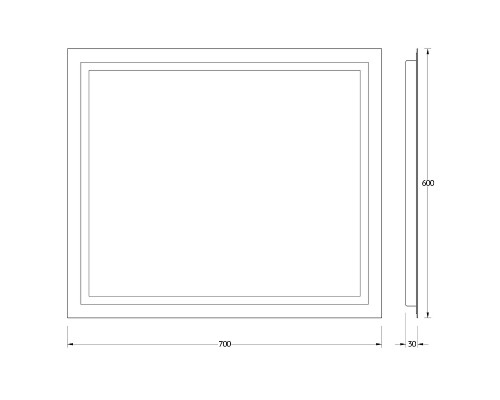 Зеркало Evoform Ledline 60x70 с подсветкой 22 W - без выключателя