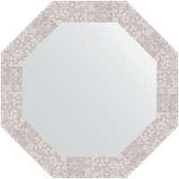 Зеркало Evoform Octagon 57х57 в багетной раме - Соты алюминий 70 мм