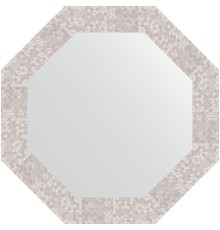 Зеркало Evoform Octagon 57х57 в багетной раме - Соты алюминий 70 мм