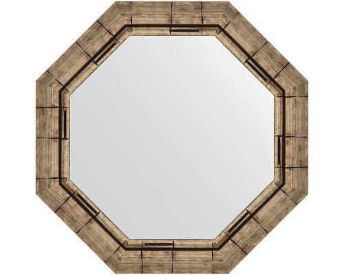 Зеркало Evoform Octagon 58х58 BY 7322 в багетной раме - Серебряный бамбук 73 мм