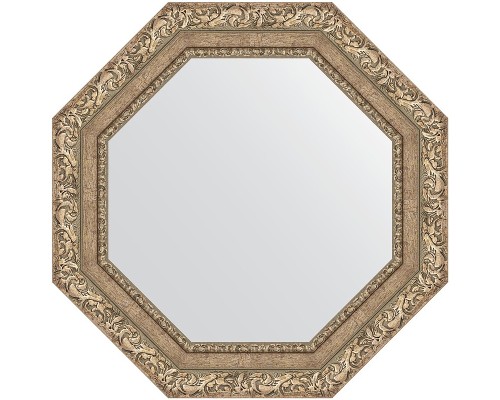 Зеркало Evoform Octagon 60х60 BY 7334 в багетной раме - Виньетка античное серебро 85 мм