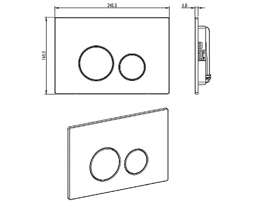 Клавиша смыва Aquatek KDI-0000036 Нержавеющая сталь