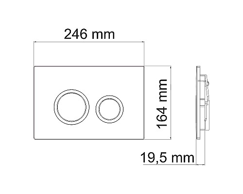 Инсталляция WasserKRAFT Salm 27TLT.010.ME.BL.MB01 для унитаза Черное стекло с Черной матовой клавишей смыва