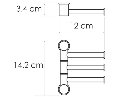 Полотенцедержатель WasserKRAFT K-1053PB поворотный Черный глянцевый