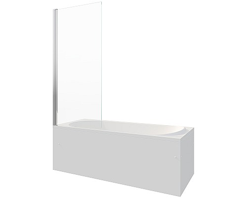 Шторка на ванну Berges River S 90х145 065012 профиль Хром стекло прозрачное