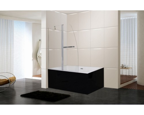 Шторка на ванну Parly F03 130х120 7178 профиль Хром стекло прозрачное