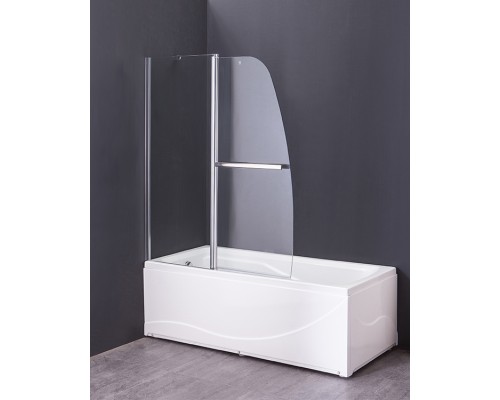 Шторка на ванну Parly F03 130х120 7178 профиль Хром стекло прозрачное