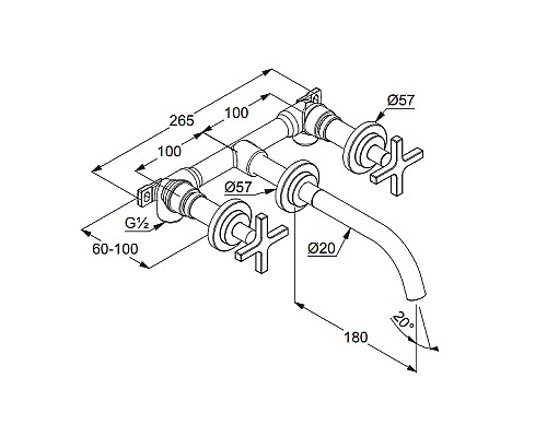 Смеситель для раковины Kludi Nova Fonte 201440520 Хром
