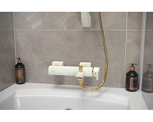 Смеситель для ванны Shouder Unique Plus 0180116 Слоновая кость Золото