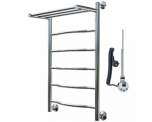 Электрический полотенцесушитель Тругор Лотос 1 элТЭН 80x50 с полкой Хром