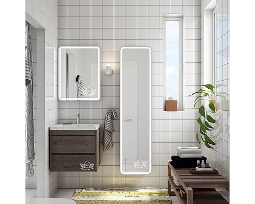 Шкаф пенал Art&Max Platino AM-Pla-400-1600-1D-R-L-DS-F с сенсорным выключателем Белый