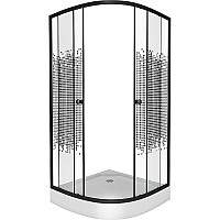 Душевой уголок Niagara Eco 80х80 NG-003-14 Black профиль Черный стекло с рисунком