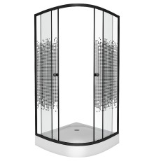 Душевой уголок Niagara Eco 80х80 NG-003-14 Black профиль Черный стекло с рисунком